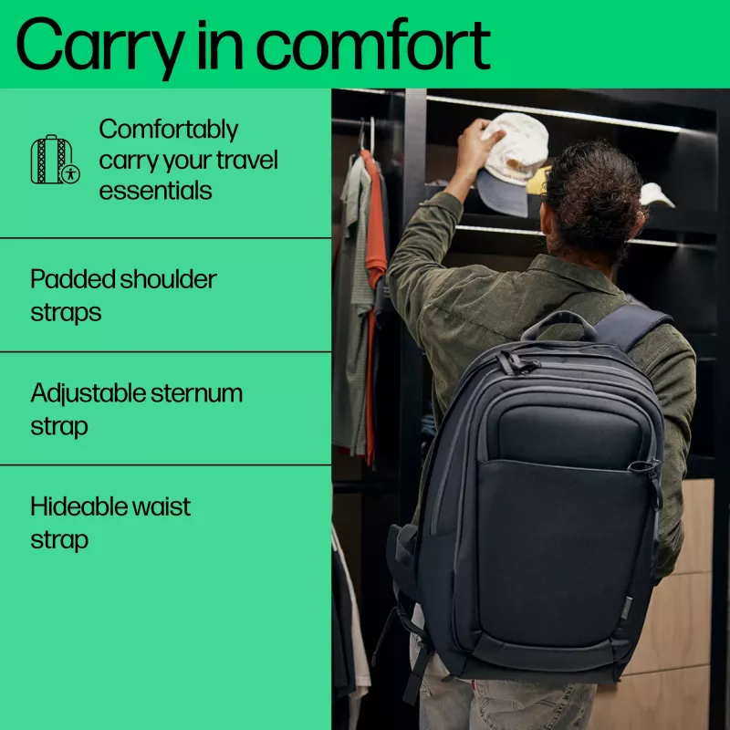 HP kelioninė kuprinė Travel Plus 30L 17 colių nešiojamajam kompiuteriui, kuprinė, 43,2 cm (17 colių), 1,08 kg