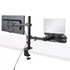 “StarTech.com” monitoriaus laikiklis su VESA nešiojamojo kompiuterio dėklu, skirtas nešiojamajam kompiuteriui (4,5 kg / 9,9 lb) ir vienam ekranui iki 32 colių (8 kg / 17,6 lb), juodas, ventiliuojamas dėklas, reguliuojamas nešiojamojo kompiuterio laikiklis, C formos spaustukas / kiauryminis tvirtinimas