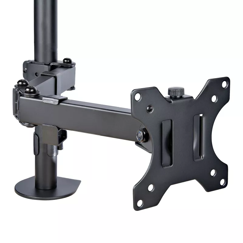 “StarTech.com” monitoriaus laikiklis su VESA nešiojamojo kompiuterio dėklu, skirtas nešiojamajam kompiuteriui (4,5 kg / 9,9 lb) ir vienam ekranui iki 32 colių (8 kg / 17,6 lb), juodas, ventiliuojamas dėklas, reguliuojamas nešiojamojo kompiuterio laikiklis, C formos spaustukas / kiauryminis tvirtinimas