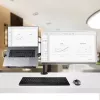 “StarTech.com” monitoriaus laikiklis su VESA nešiojamojo kompiuterio dėklu, skirtas nešiojamajam kompiuteriui (4,5 kg / 9,9 lb) ir vienam ekranui iki 32 colių (8 kg / 17,6 lb), juodas, ventiliuojamas dėklas, reguliuojamas nešiojamojo kompiuterio laikiklis, C formos spaustukas / kiauryminis tvirtinimas