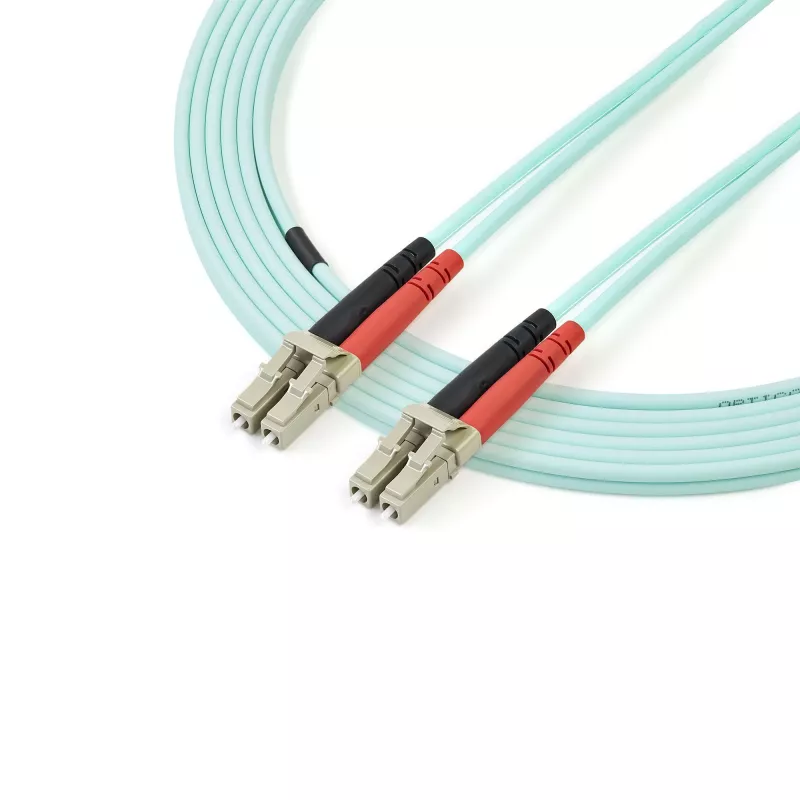 StarTech.com 5 m LC/UPC į LC/UPC OM3 daugiamodis šviesolaidinis kabelis, pilnas dvipusis 50/125 µm užtrauktuko tipo kabelis, 100G, mažas įterpimo nuostolis, LSZH šviesolaidinis džemperis