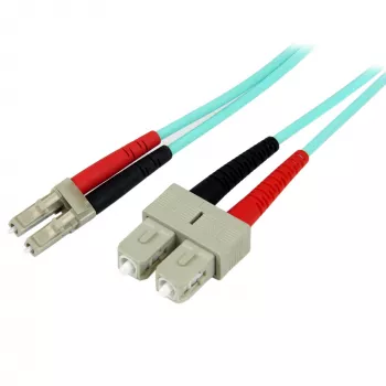 StarTech.com 1 m (3 pėd.) LC/UPC į SC/UPC OM3 daugiamodis šviesolaidinis kabelis, pilnas dvipusis 50/125 µm lygiagretusis šviesolaidinis kabelis, 100G, maži įterpimo nuostoliai, LSZH šviesolaidinis jungiamasis laidas
