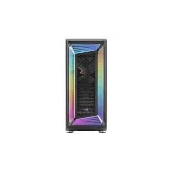 PC korpusas AEROCOOL Interstellar Midi Tower juodas — ATX, palaiko iki 362 mm GPU, 163 mm CPU aušintuvą, 3x120/360 mm priekinį radiatorių
