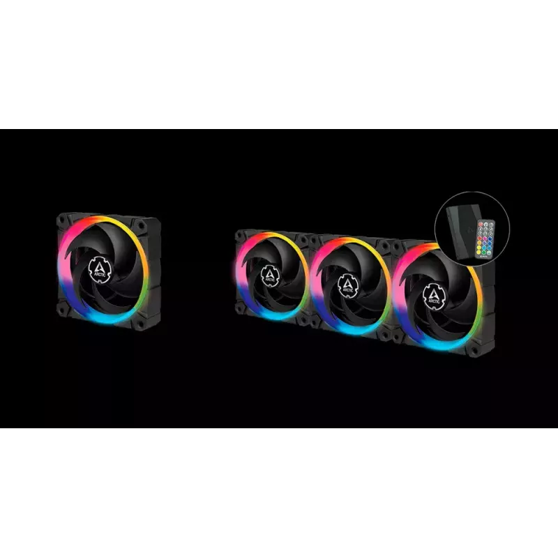 ARCTIC BioniX P120 A-RGB slėgiui optimizuotas 120 mm ventiliatorius su A-RGB