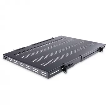 StarTech.com 1U 4-Post Adjustable Vented Server Rack Mount Shelf - 330lbs(150 kg) - 19.5 to 38in Adjustable Mounting Depth Universal Tray for 19 inch AV/ Network Equipment Rack - 27.5in Deep