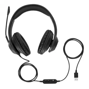 Targus AEH102GL ausinės / laisvų rankų įranga Laidinis Ant galvos Skambučiai / muzika USB A tipo Juoda