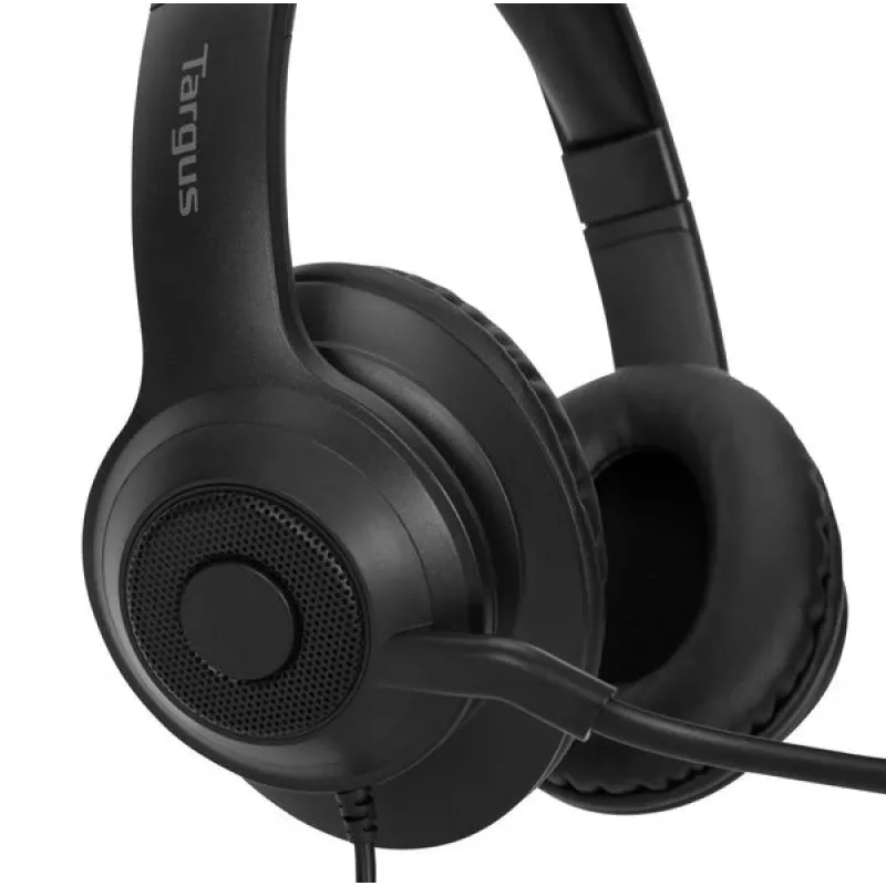 Targus AEH102GL ausinės / laisvų rankų įranga Laidinis Ant galvos Skambučiai / muzika USB A tipo Juoda