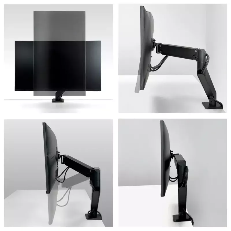 Stalinis tvirtinimas dujiniu spyruokliniu monitoriaus laikikliu Arctic X1-3D — palaiko iki 43 colių / 10 kg, VESA 75x75–100x100, juodas