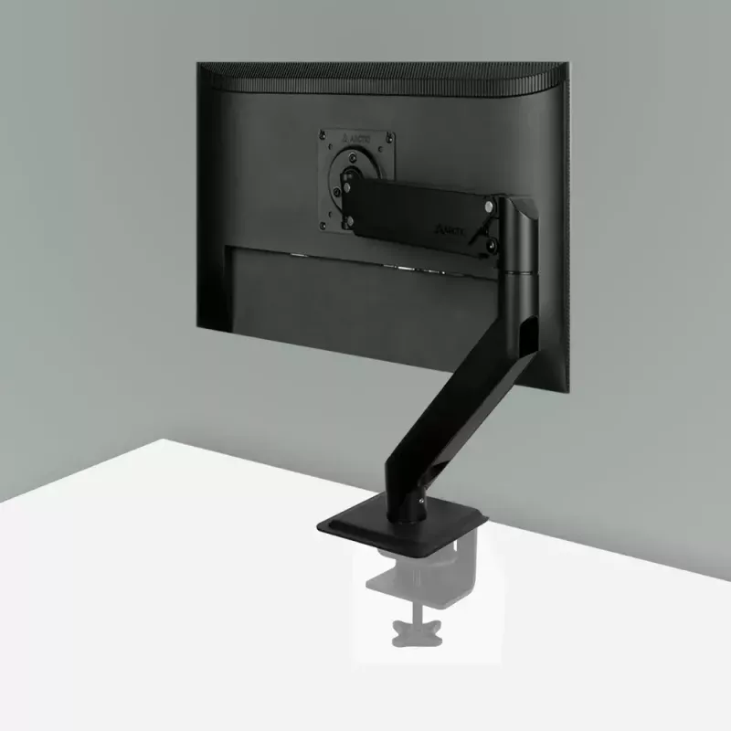 Stalinis tvirtinimas dujiniu spyruokliniu monitoriaus laikikliu Arctic X1-3D — palaiko iki 43 colių / 10 kg, VESA 75x75–100x100, juodas