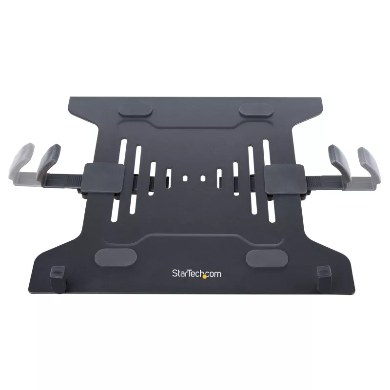 StarTech.com nešiojamojo kompiuterio stalo laikiklis - Monitoriaus ir nešiojamojo kompiuterio laikiklis - Ekranai iki 34 colių (8 kg) ir nešiojamieji kompiuteriai (4,5 kg) - Lankstoma VESA nešiojamojo kompiuterio dėklo rankena - Spaustuvas / kiaurymės tvirtinimas