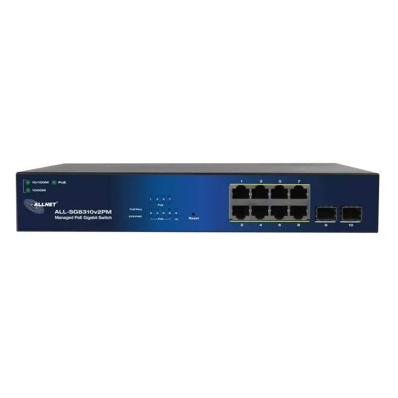 Valdomas komutatorius ALLNET 209904 Gigabit Ethernet 8 prievadų PoE