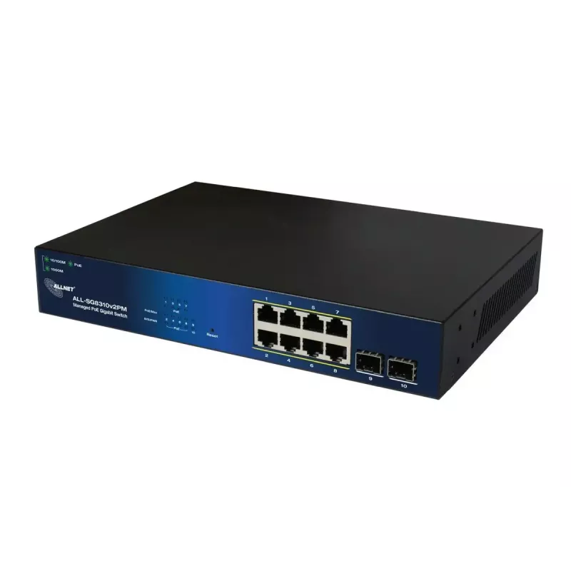 Valdomas komutatorius ALLNET 209904 Gigabit Ethernet 8 prievadų PoE