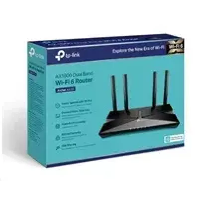 TP-LINK Dviejų juostų Wi-Fi 6 maršrutizatorius Archer AX20 802.11ax, 574+1201 Mbit/s, 10/100/1000 Mbit/s, Ethernet LAN (RJ-45) prievadai 4, Antenų skaičius 4