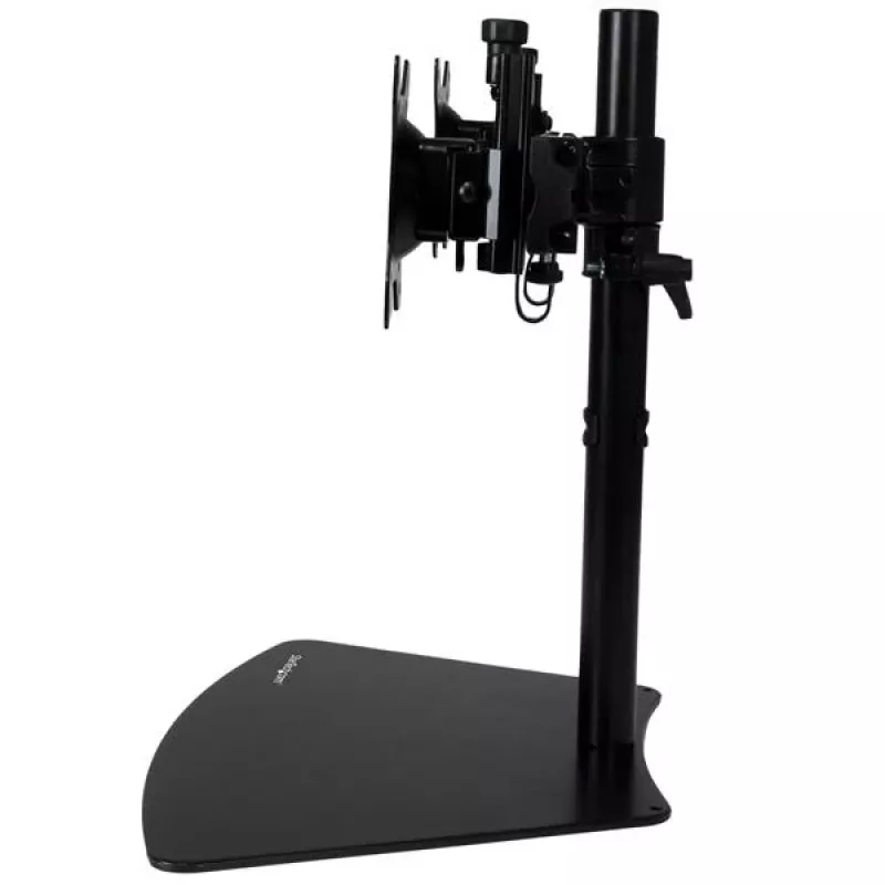 „StarTech.com“ dvigubo monitoriaus stovas – horizontalus – juodas, pastatomas, 8 kg, 61 cm (24 colių), 100 x 100 mm, reguliuojamas aukštis, juodas