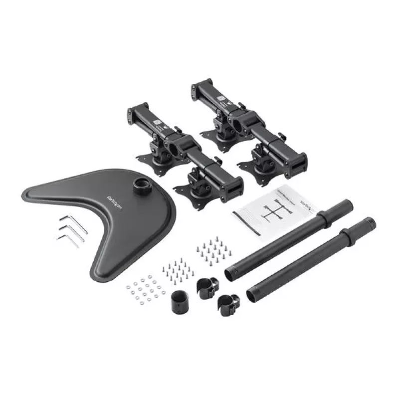 “StarTech.com” keturių monitorių stalinis stovas – lankstus, laisvai pastatomas, 8 kg, 33 cm (13 colių), 68,6 cm (27 colių), 100 x 100 mm, juodas