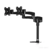 StarTech.com Stalo tvirtinimo dviejų monitorių laikiklis - lankstus, spaustukas, 13,6 kg, 30,5 cm (12 colių), 61 cm (24 colių), 100 x 100 mm, juodas