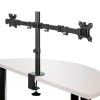 StarTech.com Stalo montavimo dviejų monitorių laikiklis – spaustukas / apvalkalas VESA monitorių laikiklis, skirtas iki 32 colių ekranams – ergonomiškas sąnarinis monitorių laikiklis – aukščio reguliavimas / pasvirimas / pasukimas / sukimas