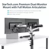 StarTech.com Stalviršio dvigubas monitoriaus laikiklis – pilnai judinama lankstoma – aukščiausios kokybės