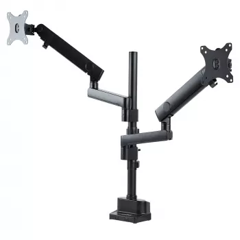 StarTech.com Stalviršio laikiklis dviem monitoriams, pilnai judantis monitoriaus laikiklis 2 VESA ekranams iki 32 inch (17,6 svaro/8 kg), reguliuojamas aukštis, tvirtinimas spaustuvu / kiauryme, mechaninė spyruoklė