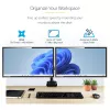 StarTech.com Stalviršio laikiklis dviem monitoriams, pilnai judantis monitoriaus laikiklis 2 VESA ekranams iki 32 inch (17,6 svaro/8 kg), reguliuojamas aukštis, tvirtinimas spaustuvu / kiauryme, mechaninė spyruoklė