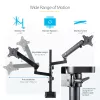 StarTech.com Stalviršio laikiklis dviem monitoriams, pilnai judantis monitoriaus laikiklis 2 VESA ekranams iki 32 inch (17,6 svaro/8 kg), reguliuojamas aukštis, tvirtinimas spaustuvu / kiauryme, mechaninė spyruoklė