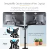 StarTech.com Stalviršio laikiklis dviem monitoriams, pilnai judantis monitoriaus laikiklis 2 VESA ekranams iki 32 inch (17,6 svaro/8 kg), reguliuojamas aukštis, tvirtinimas spaustuvu / kiauryme, mechaninė spyruoklė