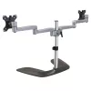 StarTech.com dvigubas monitoriaus stovas - ergonomiškas stalviršio monitoriaus stovas iki 32 colių VESA ekranams - laisvai stovintis lankstus universalus kompiuterio monitoriaus laikiklis - reguliuojamas aukštis - sidabrinis