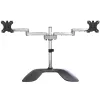 StarTech.com dvigubas monitoriaus stovas - ergonomiškas stalviršio monitoriaus stovas iki 32 colių VESA ekranams - laisvai stovintis lankstus universalus kompiuterio monitoriaus laikiklis - reguliuojamas aukštis - sidabrinis