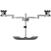 StarTech.com dvigubas monitoriaus stovas - ergonomiškas stalviršio monitoriaus stovas iki 32 colių VESA ekranams - laisvai stovintis lankstus universalus kompiuterio monitoriaus laikiklis - reguliuojamas aukštis - sidabrinis