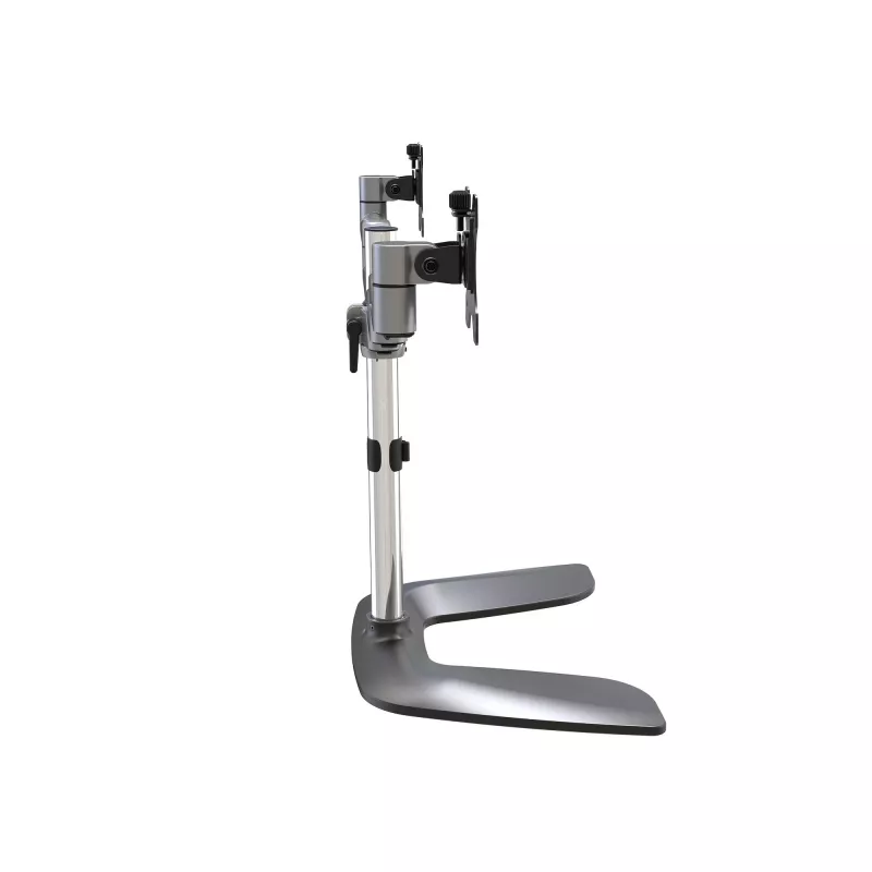 StarTech.com dvigubas monitoriaus stovas - ergonomiškas stalviršio monitoriaus stovas iki 32 colių VESA ekranams - laisvai stovintis lankstus universalus kompiuterio monitoriaus laikiklis - reguliuojamas aukštis - sidabrinis