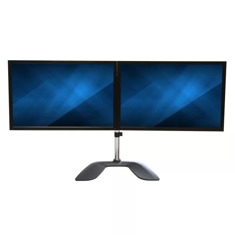 StarTech.com dvigubas monitoriaus stovas - ergonomiškas stalviršio monitoriaus stovas iki 32 colių VESA ekranams - laisvai stovintis lankstus universalus kompiuterio monitoriaus laikiklis - reguliuojamas aukštis - sidabrinis