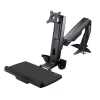 StarTech.com Sit Stand Monitor Arm - Stalo tvirtinimo reguliuojama sėdimo ir stovimo darbo vieta vienam 34 inch VESA montuojamam ekranui - Ergonominis šarnyrinis stovimo stalo keitiklis su klaviatūros padėklu