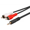 „Microconnect AUDLC10G“ garso kabelis, 10 m, 3,5 mm, 2 × RCA, juodas