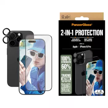 PanzerGlass „2-in-1 Bundle“ skirtas „iPhone '24“ 6,3 col. „Pro“ modeliui B2862+1284