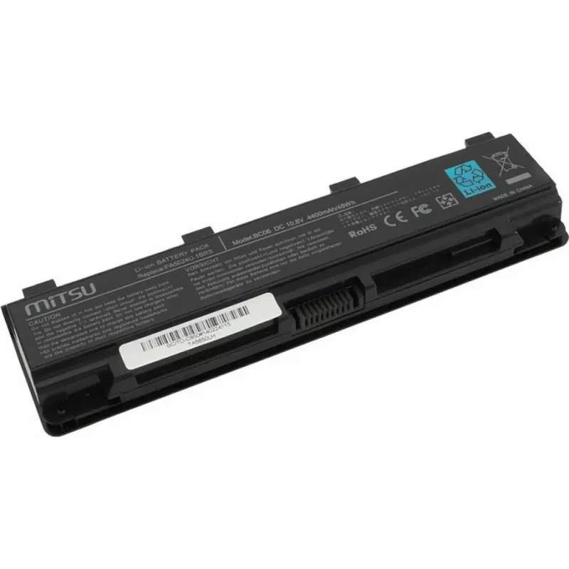 MITSU nešiojamojo kompiuterio baterija, skirta „Toshiba C850“ / „L800“ / „S855“, 4400 mAh, 10,8–11,1 V