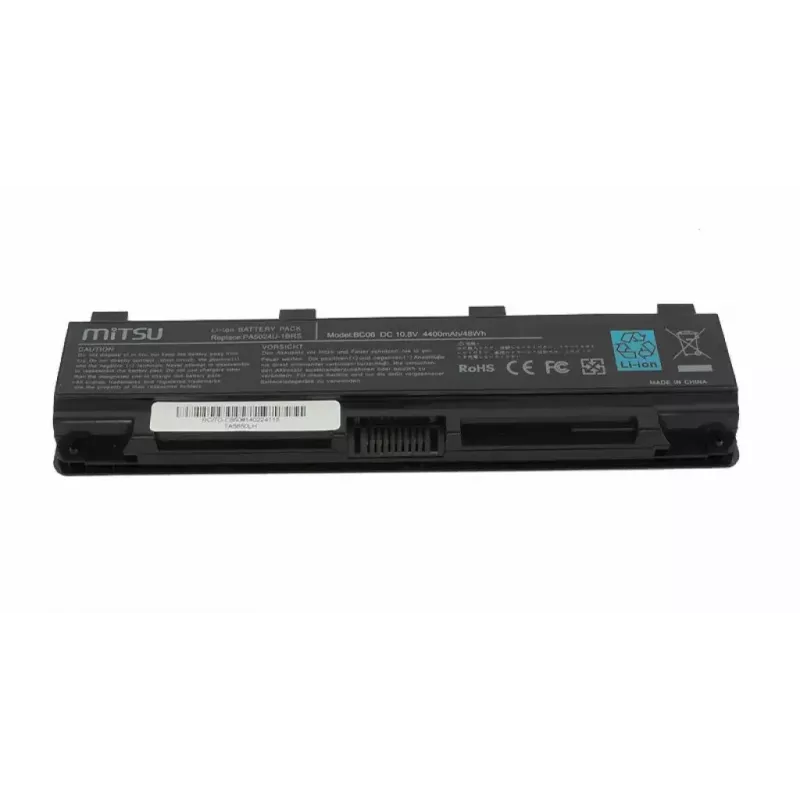 MITSU nešiojamojo kompiuterio baterija, skirta „Toshiba C850“ / „L800“ / „S855“, 4400 mAh, 10,8–11,1 V