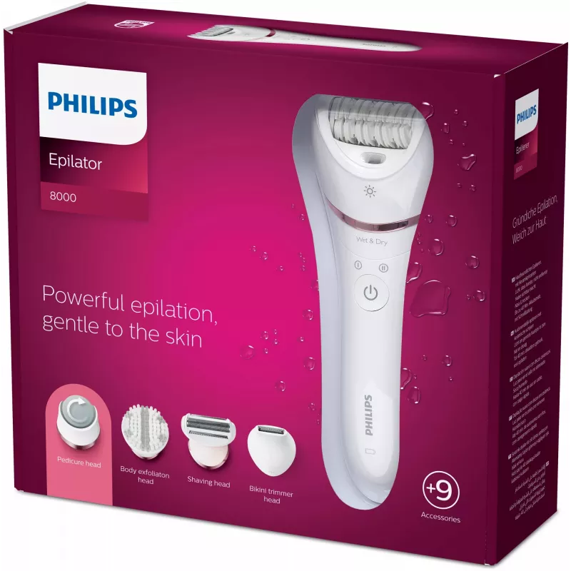 Philips Epilator Series 8000 BRE740/10 drėgnam ir sausam epiliavimui skirtas epiliatorius