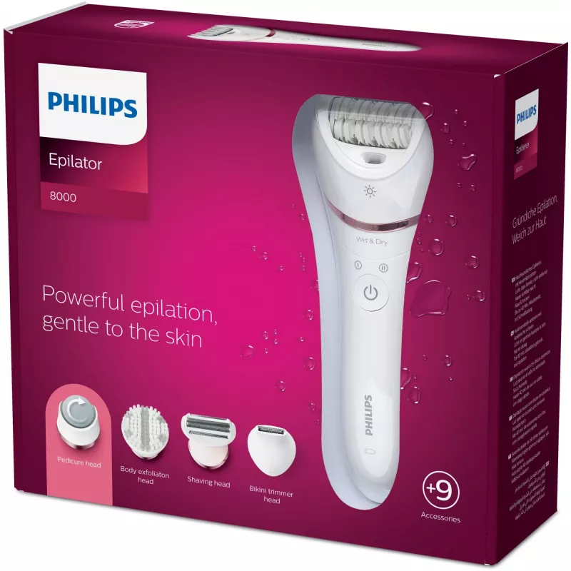 Philips Epilator Series 8000 BRE740/10 drėgnam ir sausam epiliavimui skirtas epiliatorius
