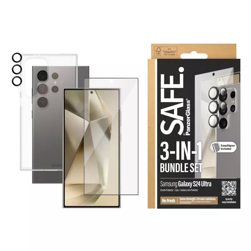PanzerGlass SAFE. by ® 3-in-1 rinkinys Samsung Galaxy S24 Ultra