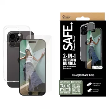 PanzerGlass SAFE. 2-in-1 apsaugos rinkinys iPhone '24 6.3 col. Pro