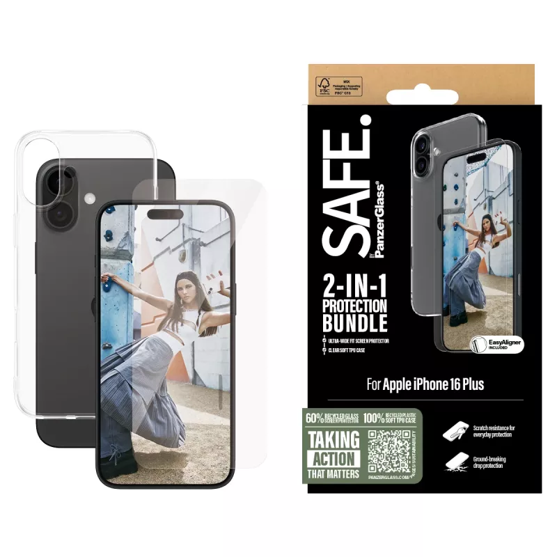 PanzerGlass SAFE. by ® 2-in-1 apsaugos rinkinys iPhone '24 6.7 col.