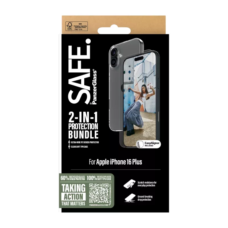 PanzerGlass SAFE. by ® 2-in-1 apsaugos rinkinys iPhone '24 6.7 col.