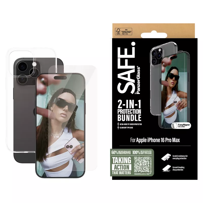 PanzerGlass SAFE. by ® 2-in-1 apsaugos rinkinys iPhone 16 Pro Max