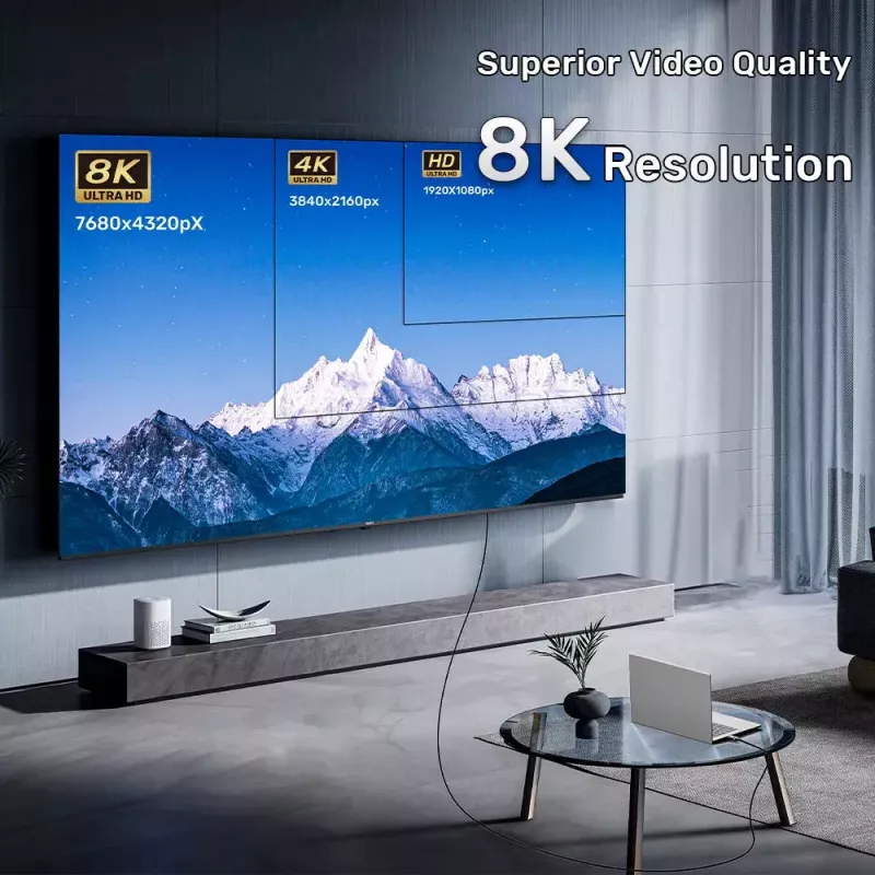 HDMI laidas Unitek C11085GY01-20M 20 m HDMI 2.1 48 Gbit/s 4K@144Hz 8K@60Hz juodas