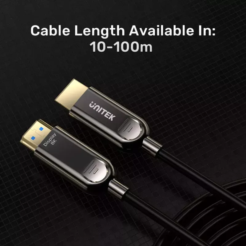 HDMI laidas Unitek C11085GY01-20M 20 m HDMI 2.1 48 Gbit/s 4K@144Hz 8K@60Hz juodas