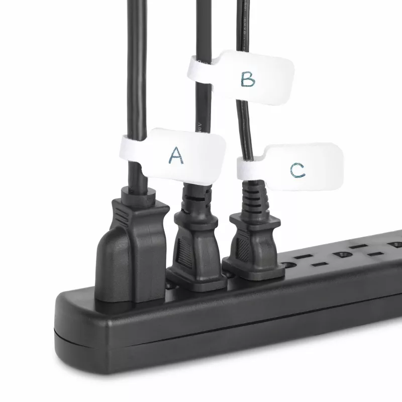StarTech.com 3,5 col. (9 cm) kabelių etiketės, 100 vnt. pakuotė, baltos, užkabinamos kabelių žymos, užrašomos laidų etiketės kabelių valdymui, laidų identifikavimo žymos
