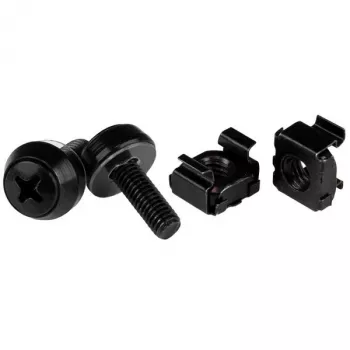 StarTech.com M5 x 12 mm – varžtai ir narvelinės veržlės – 100 vnt. pakuotė, juodi