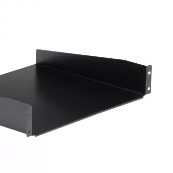 StarTech.com 2U serverių stovo lentyna - universali stovo montavimo konsolinė lentyna 19 colių tinklo įrangos stovui ir spintai - tvirto plieno – apkrova 44 svarai/20 kg - 16 colių gylio dėklas, juoda