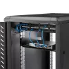StarTech.com 2U serverių stovo lentyna - universali stovo montavimo konsolinė lentyna 19 colių tinklo įrangos stovui ir spintai - tvirto plieno – apkrova 44 svarai/20 kg - 16 colių gylio dėklas, juoda