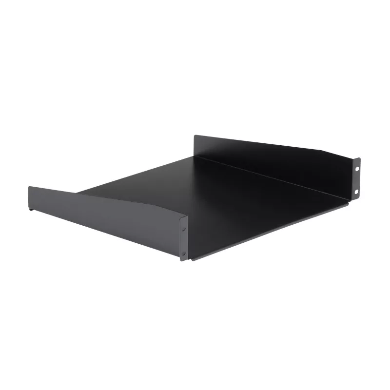StarTech.com 2U serverių stovo lentyna - universali stovo montavimo konsolinė lentyna 19 colių tinklo įrangos stovui ir spintai - tvirto plieno – apkrova 44 svarai/20 kg - 16 colių gylio dėklas, juoda